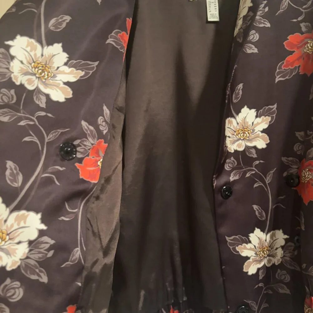 Canvas by Lands' End Size 12 floral kimono like boho jacket/outerwear